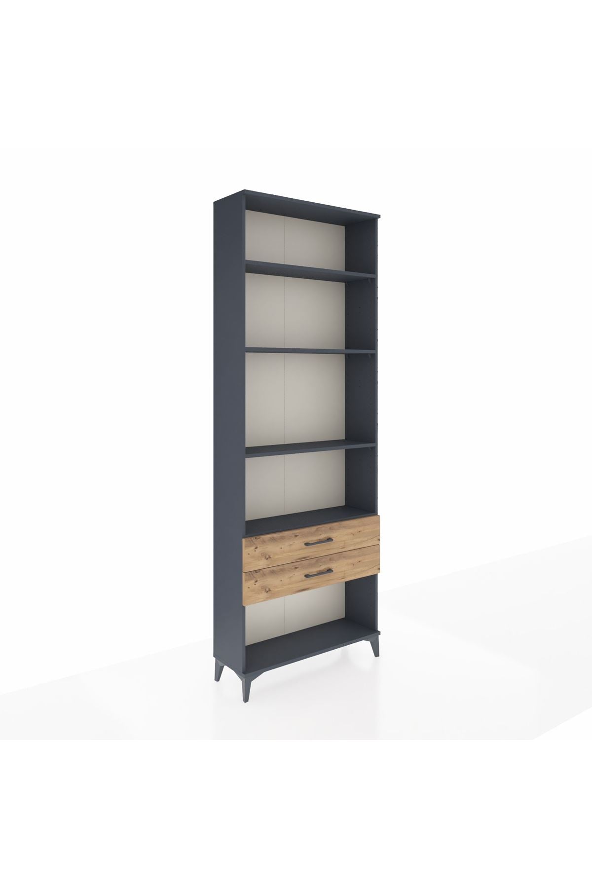 Arges Dolap 4 Raflı 2 Çekmeceli 88x30x243 Antrasit-Çam