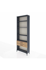 Arges Dolap 4 Raflı 2 Çekmeceli 88x30x243 Antrasit-Çam