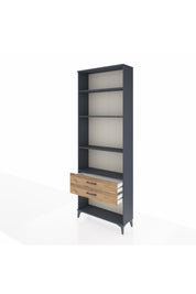 Arges Dolap 4 Raflı 2 Çekmeceli 88x30x243 Antrasit-Çam