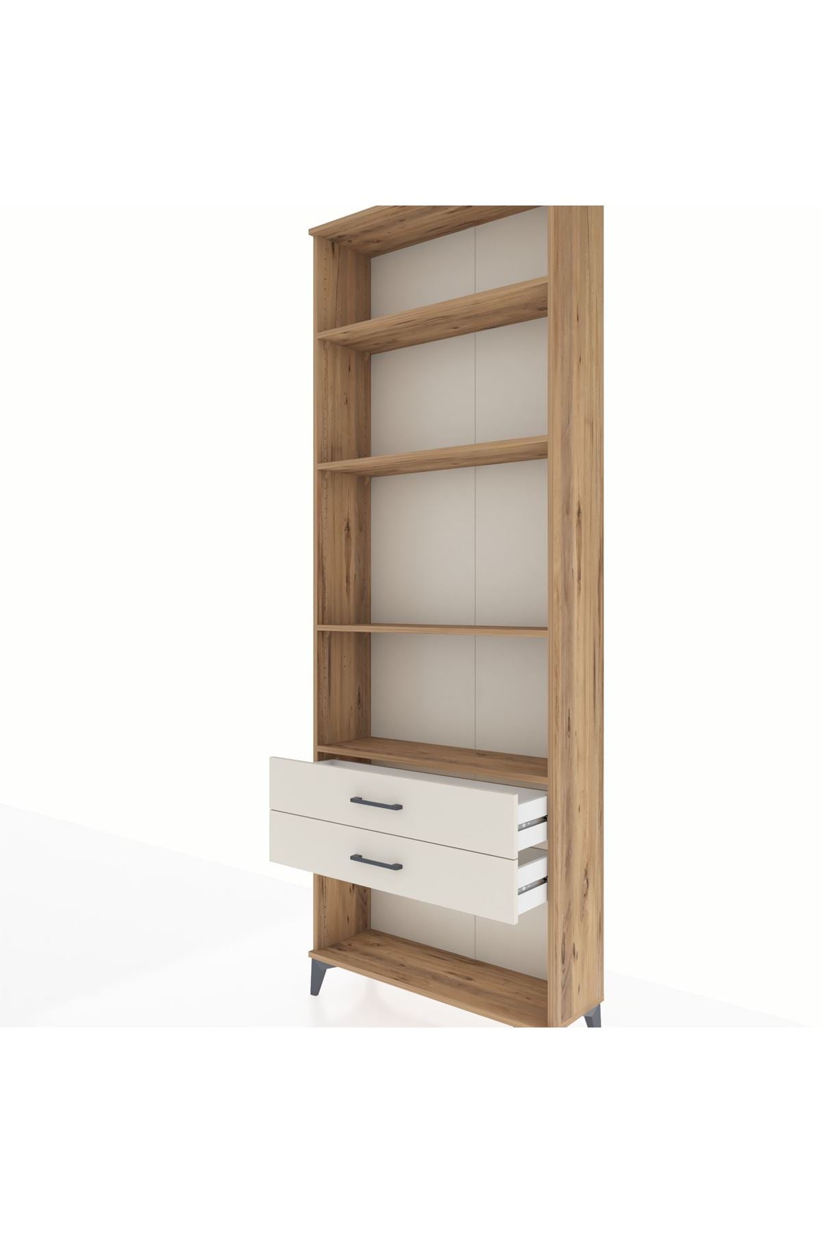 Arges Dolap 4 Raflı 2 Çekmeceli 88x30x243 Çam-Aytaşı