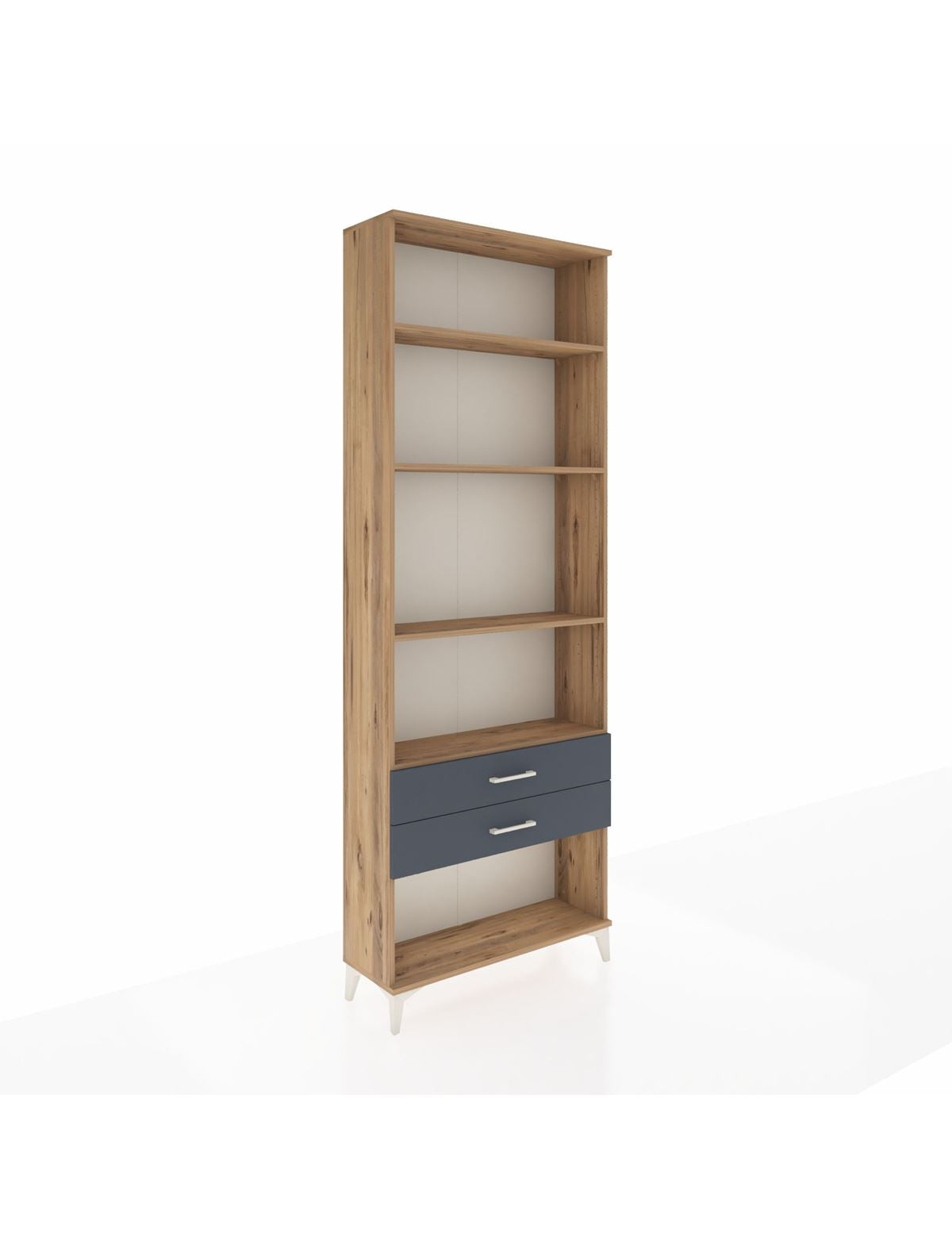 Arges Dolap 4 Raflı 2 Çekmeceli 88x30x243 Çam-Antrasit