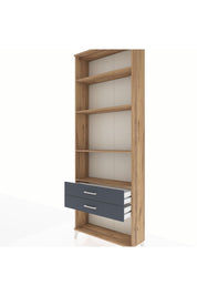 Arges Dolap 4 Raflı 2 Çekmeceli 88x30x243 Çam-Antrasit