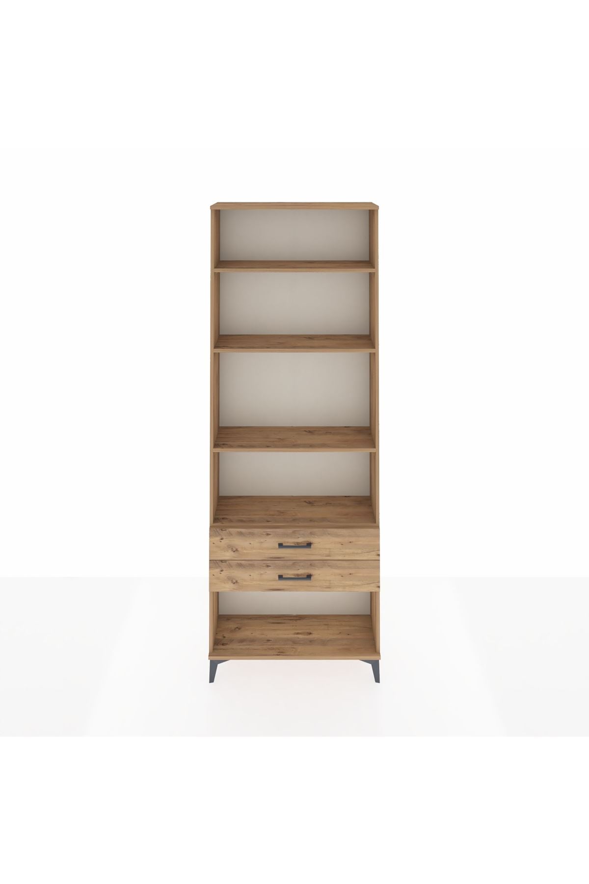 Arges Dolap 4 Raflı 2 Çekmeceli 88x30x243 Çam-Çam