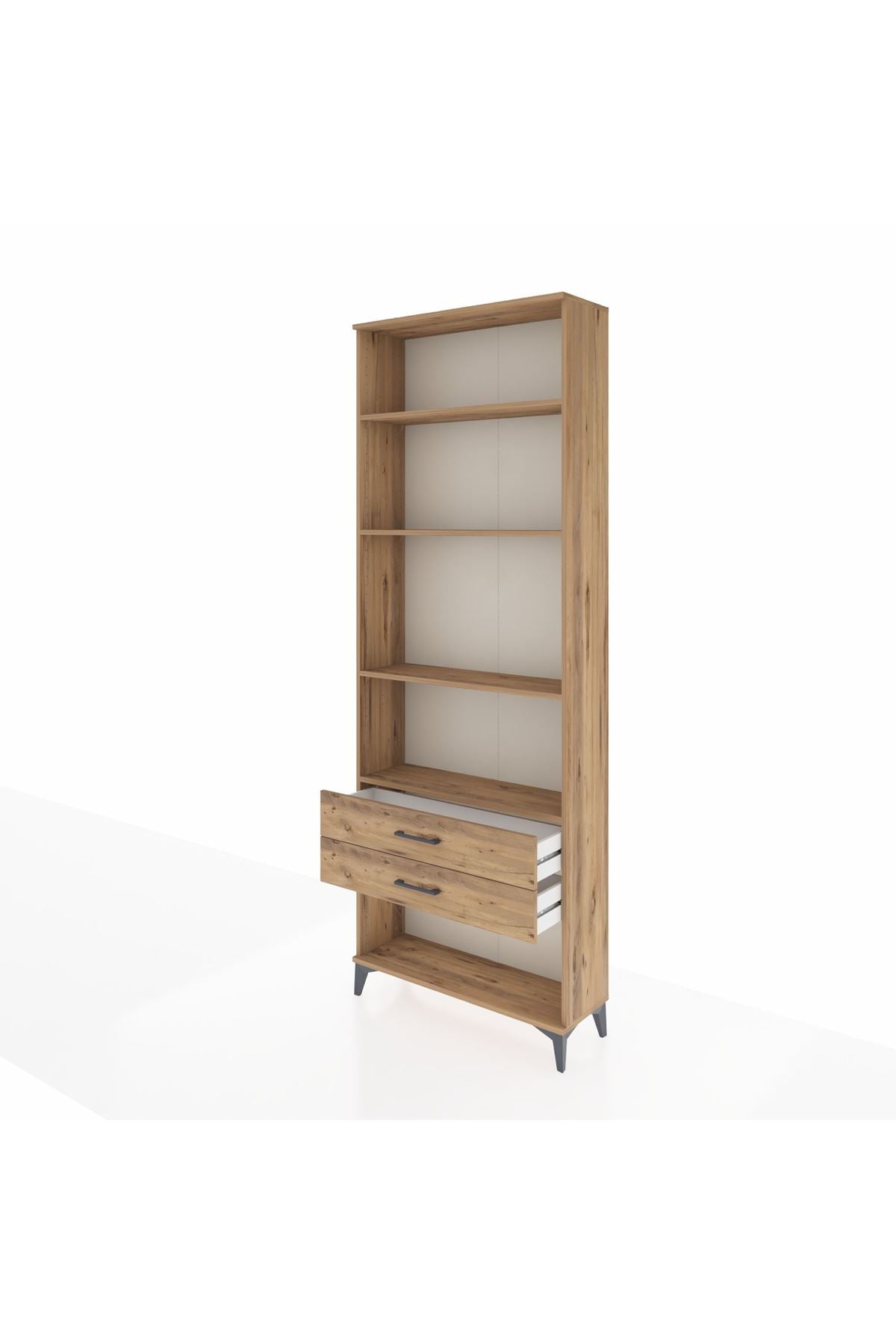 Arges Dolap 4 Raflı 2 Çekmeceli 88x30x243 Çam-Çam