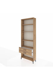 Arges Dolap 4 Raflı 2 Çekmeceli 88x30x243 Çam-Çam