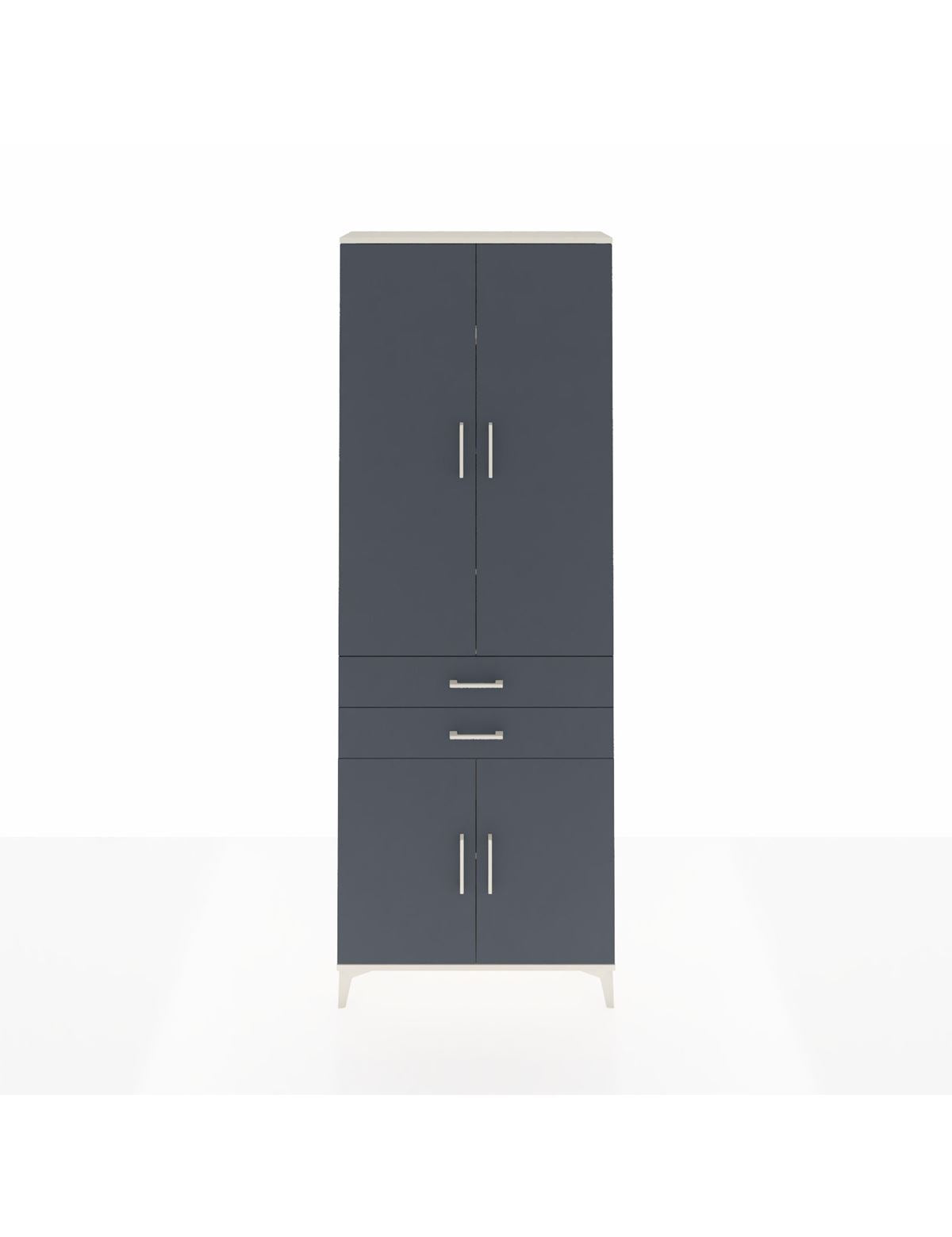 Arges Dolap 5 Raflı 2 Çekmeceli 4 Kapaklı 88x30x243 Aytaşı-Antrasit