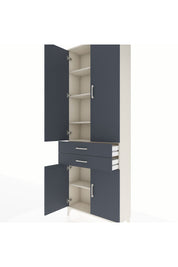 Arges Dolap 5 Raflı 2 Çekmeceli 4 Kapaklı 88x30x243 Aytaşı-Antrasit