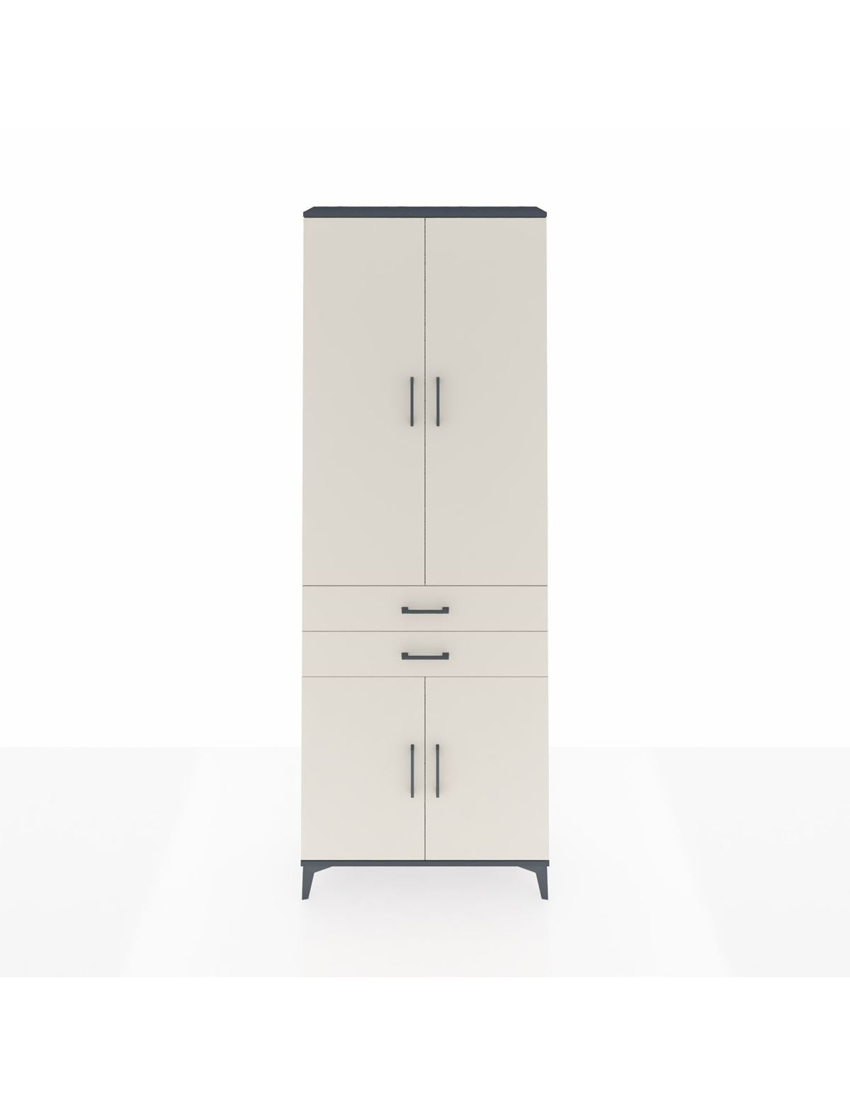 Arges Dolap 5 Raflı 2 Çekmeceli 4 Kapaklı 88x30x243 Antrasit-Aytaşı