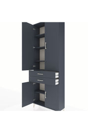 Arges Dolap 5 Raflı 2 Çekmeceli 4 Kapaklı 88x30x243 Antrasit-Antrasit