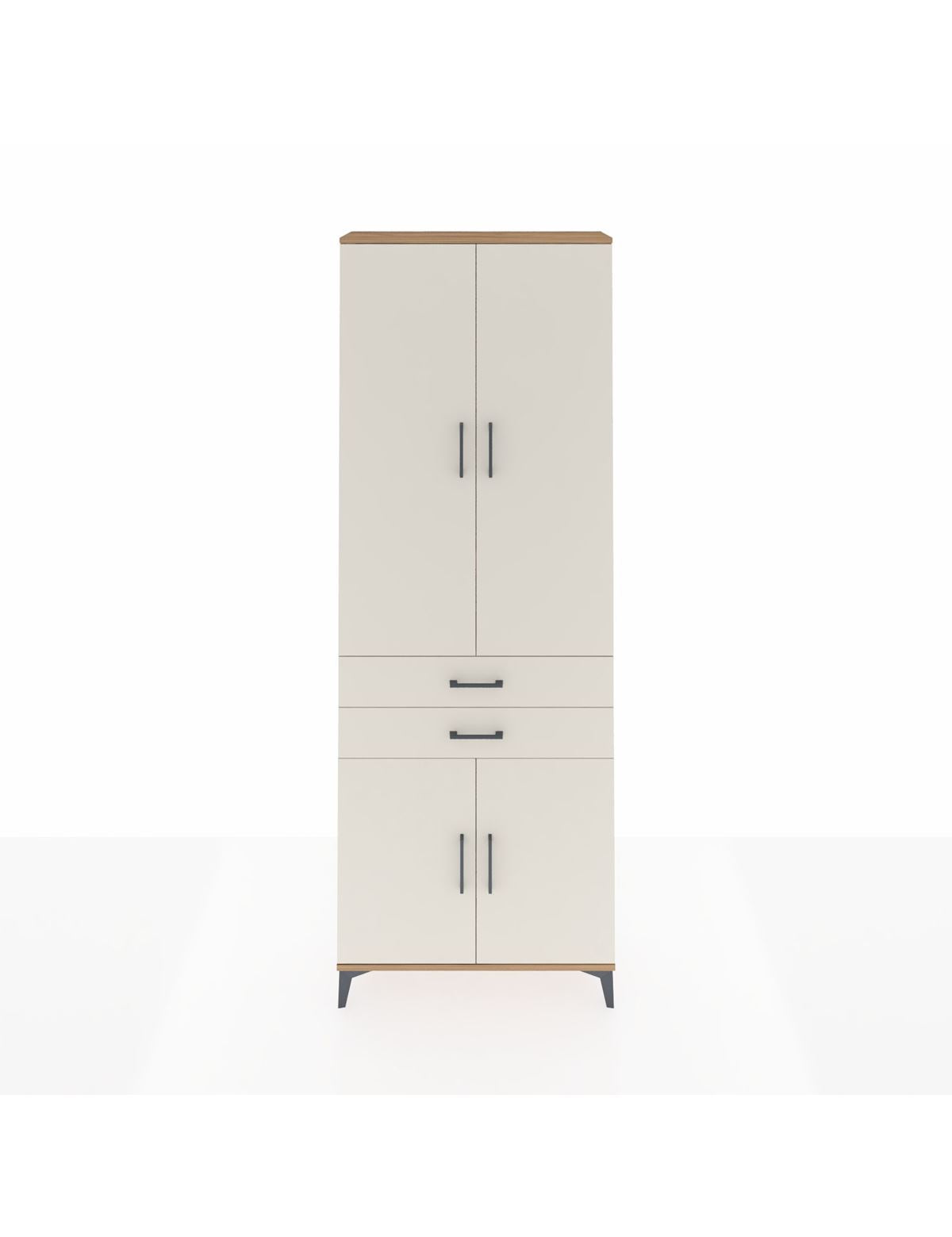 Arges Dolap 5 Raflı 2 Çekmeceli 4 Kapaklı 88x30x243 Çam-Aytaşı