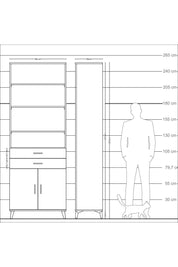 Arges Dolap 5 Raflı 2 Çekmeceli 2 Kapaklı 88x30x243 Aytaşı-Antrasit
