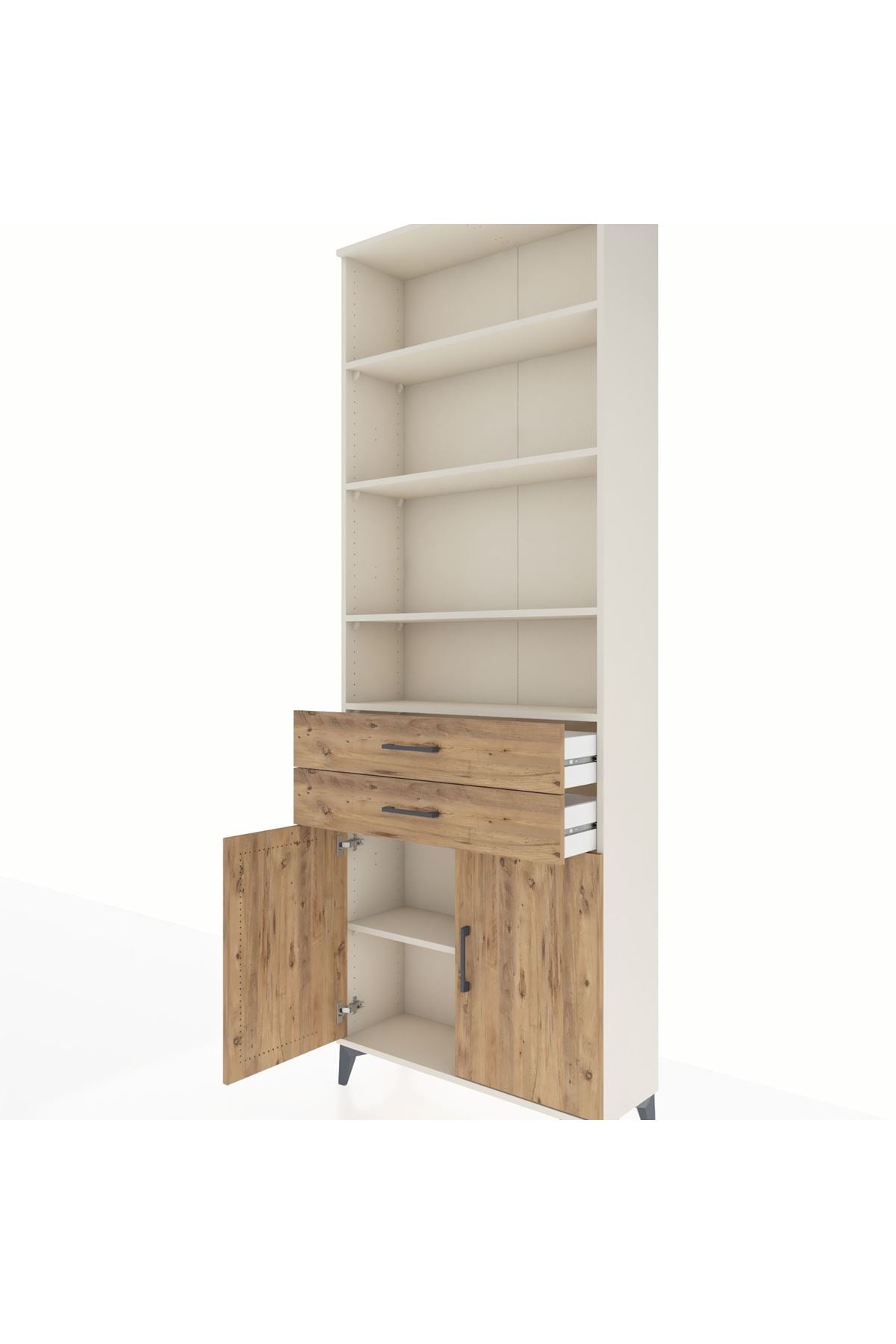 Arges Dolap 5 Raflı 2 Çekmeceli 2 Kapaklı 88x30x243 Aytaşı-Çam