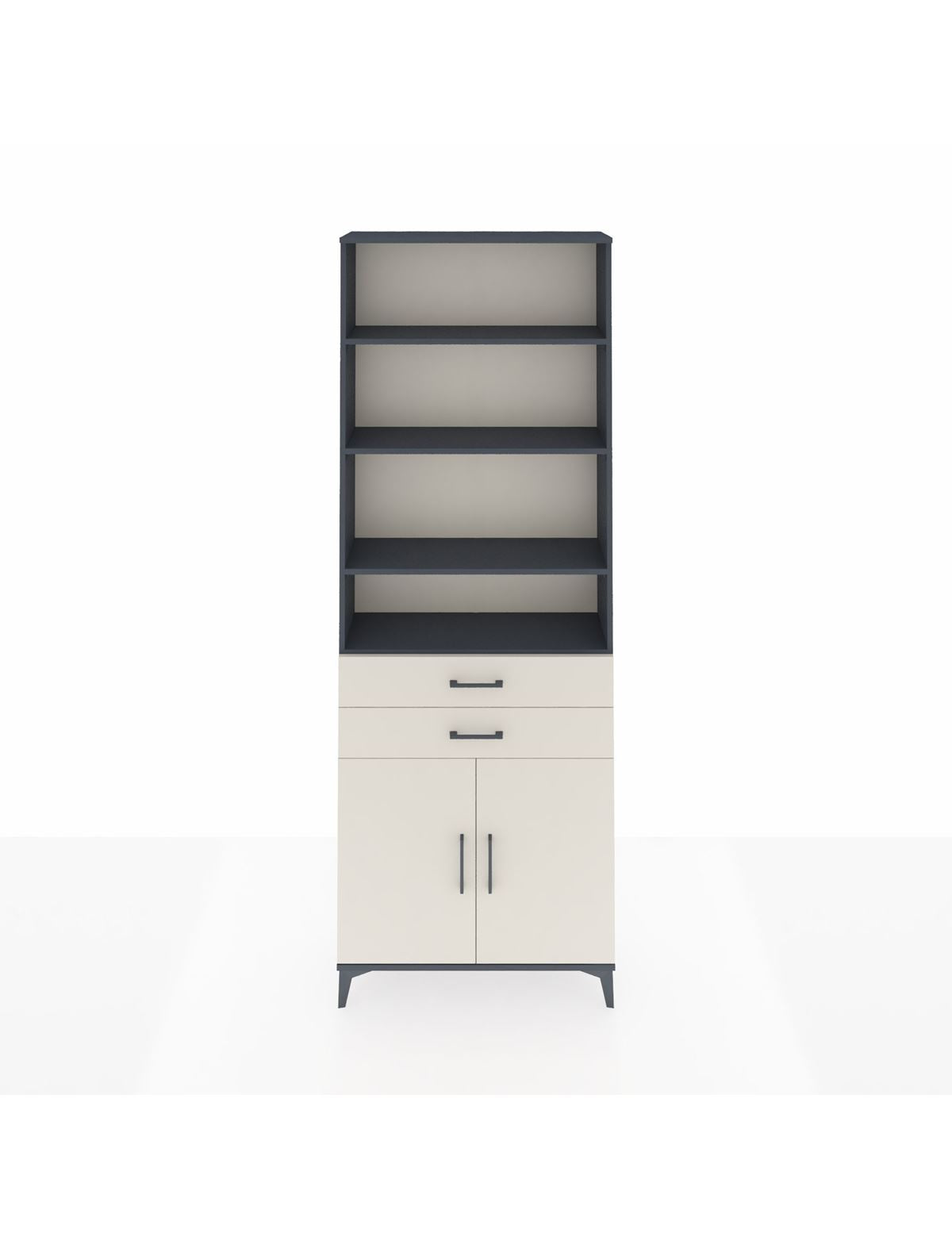 Arges Dolap 5 Raflı 2 Çekmeceli 2 Kapaklı 88x30x243 Antrasit-Aytaşı