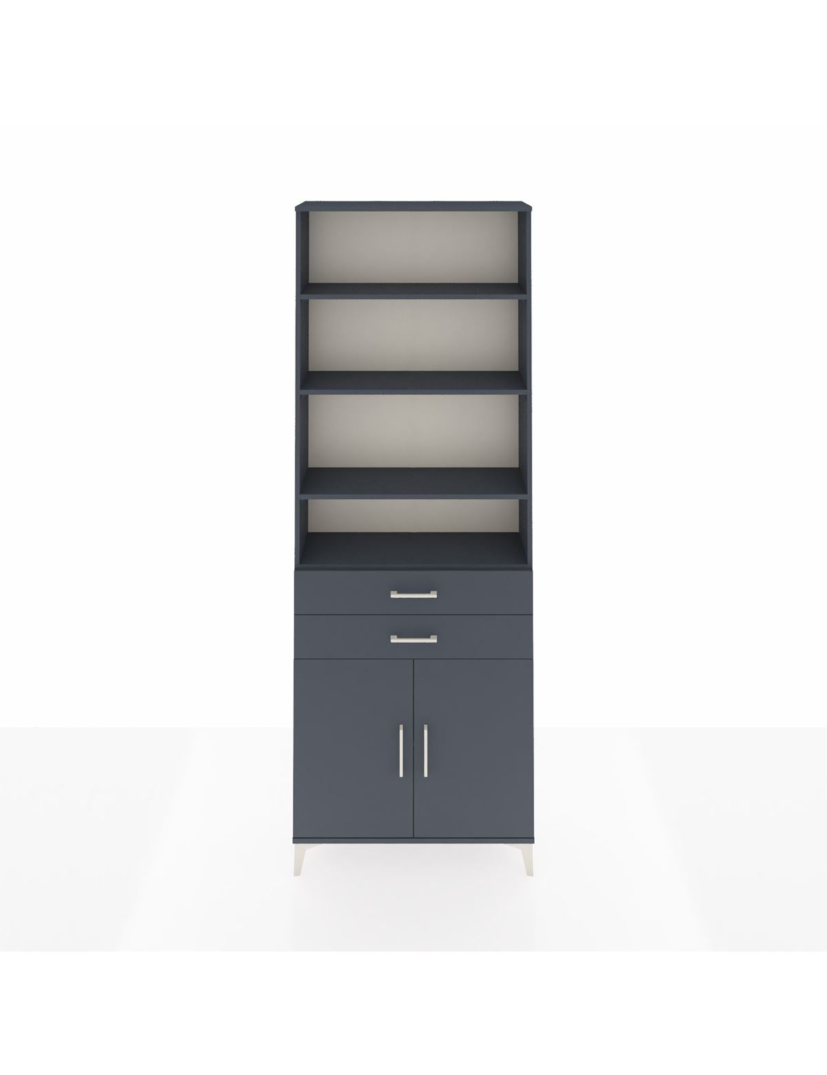 Arges Dolap 5 Raflı 2 Çekmeceli 2 Kapaklı 88x30x243 Antrasit-Antrasit