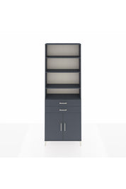 Arges Dolap 5 Raflı 2 Çekmeceli 2 Kapaklı 88x30x243 Antrasit-Antrasit