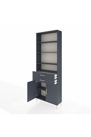 Arges Dolap 5 Raflı 2 Çekmeceli 2 Kapaklı 88x30x243 Antrasit-Antrasit