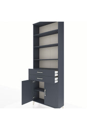 Arges Dolap 5 Raflı 2 Çekmeceli 2 Kapaklı 88x30x243 Antrasit-Antrasit