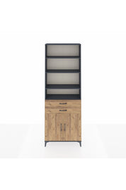 Arges Dolap 5 Raflı 2 Çekmeceli 2 Kapaklı 88x30x243 Antrasit-Çam