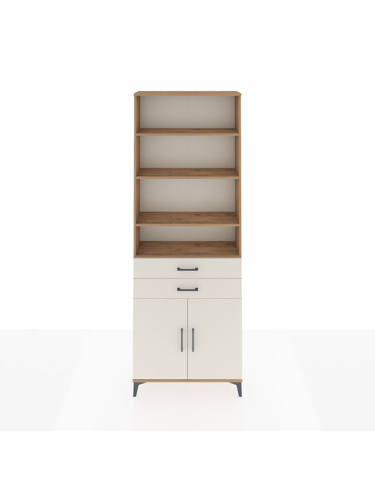 Arges Dolap 5 Raflı 2 Çekmeceli 2 Kapaklı 88x30x243 Çam-Aytaşı