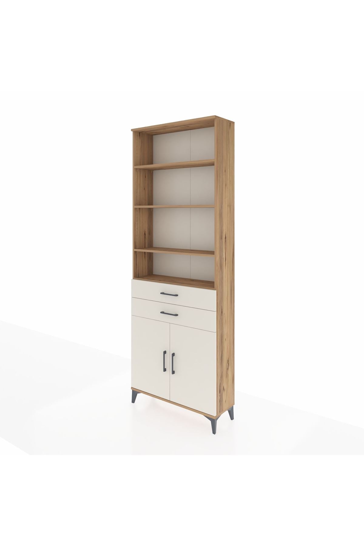 Arges Dolap 5 Raflı 2 Çekmeceli 2 Kapaklı 88x30x243 Çam-Aytaşı