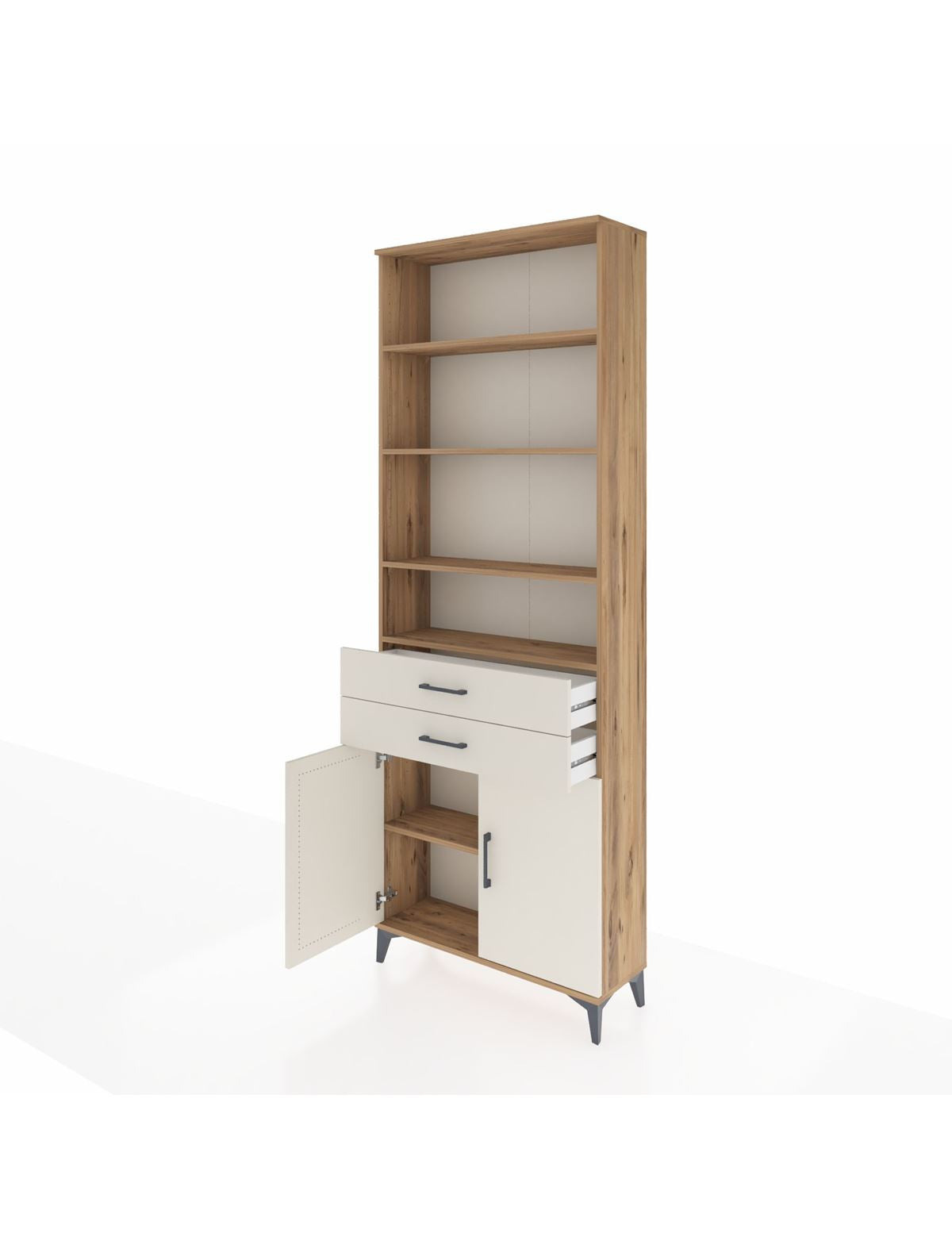 Arges Dolap 5 Raflı 2 Çekmeceli 2 Kapaklı 88x30x243 - S33M284V7A