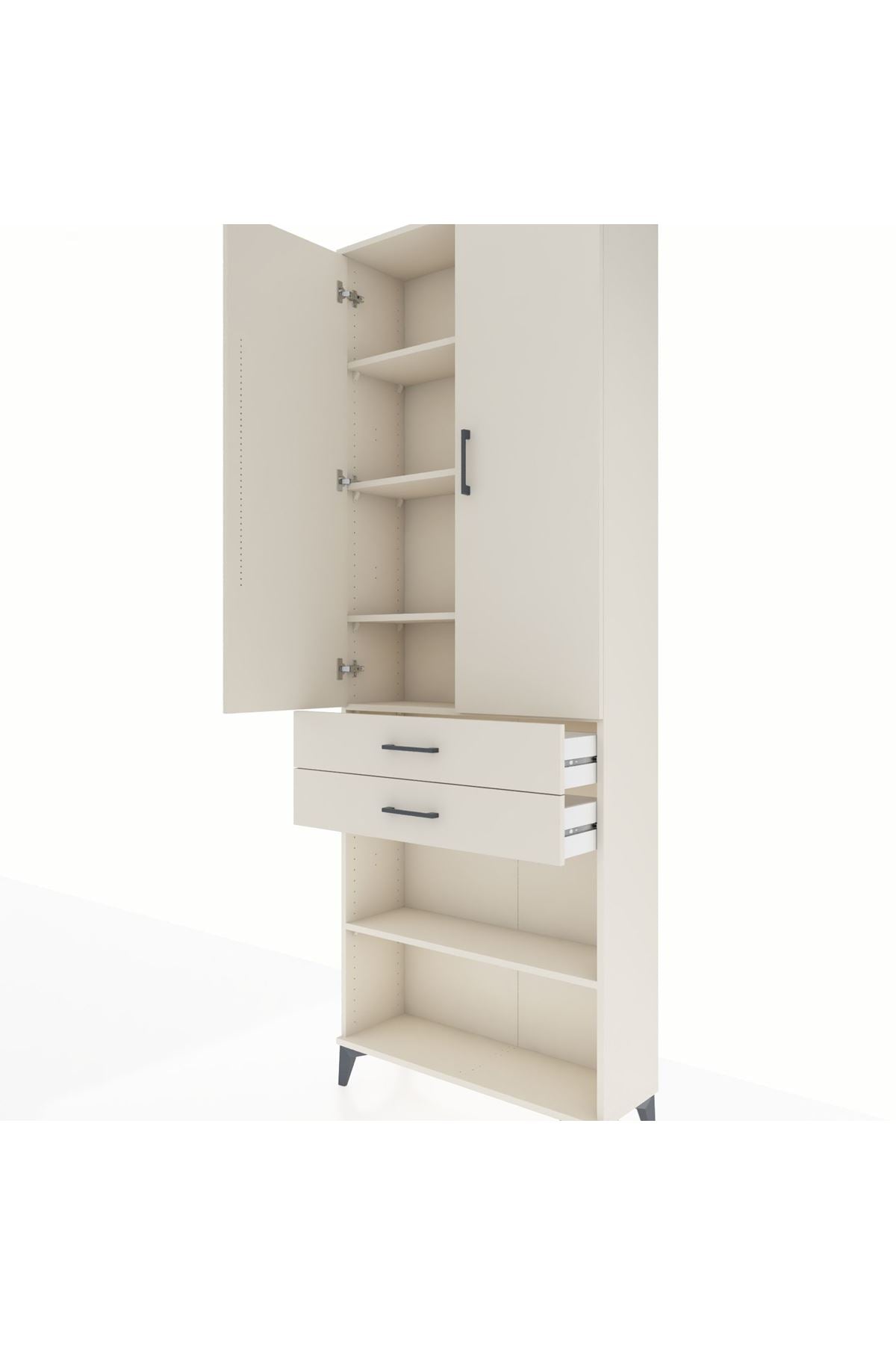 Arges Dolap 5 Raflı 2 Çekmeceli 2 Kapaklı 88x30x243 Aytaşı-Aytaşı