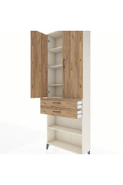 Arges Dolap 5 Raflı 2 Çekmeceli 2 Kapaklı 88x30x243 Aytaşı-Çam