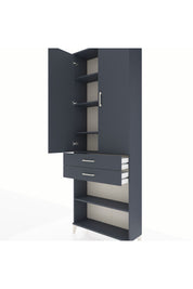 Arges Dolap 5 Raflı 2 Çekmeceli 2 Kapaklı 88x30x243 Antrasit-Antrasit