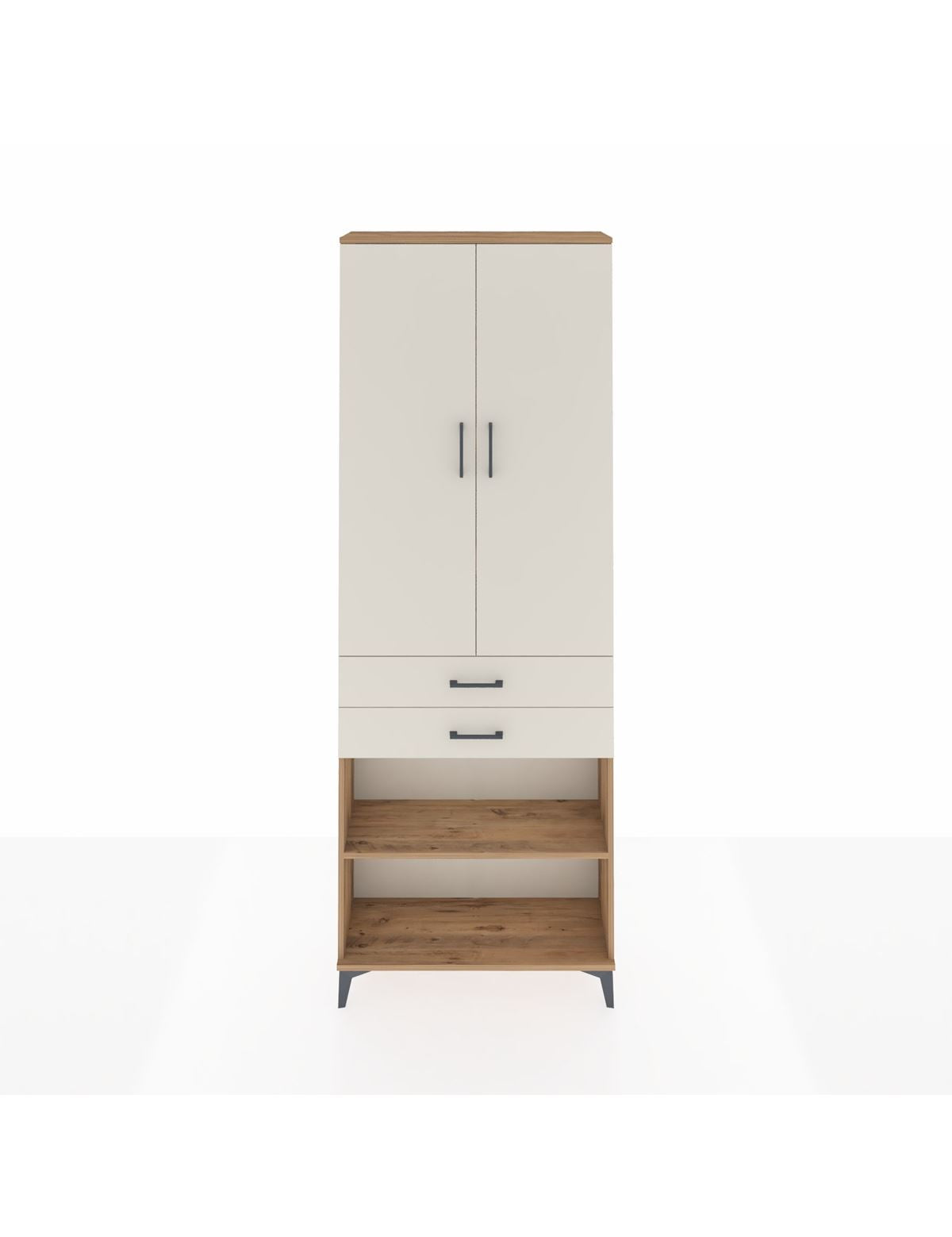 Arges Dolap 5 Raflı 2 Çekmeceli 2 Kapaklı 88x30x243 Çam-Aytaşı