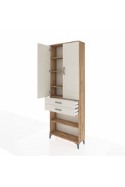 Arges Dolap 5 Raflı 2 Çekmeceli 2 Kapaklı 88x30x243 Çam-Aytaşı