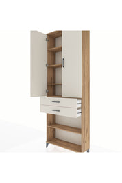 Arges Dolap 5 Raflı 2 Çekmeceli 2 Kapaklı 88x30x243 Çam-Aytaşı