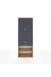 Arges Dolap 5 Raflı 2 Çekmeceli 2 Kapaklı 88x30x243 Çam-Antrasit