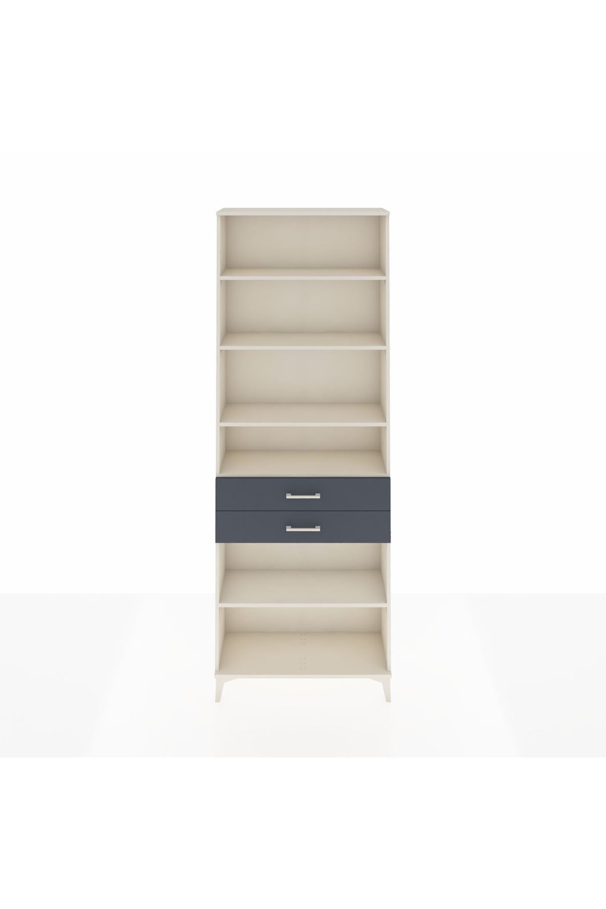 Arges Dolap 5 Raflı 2 Çekmeceli 88x30x243 Aytaşı-Antrasit