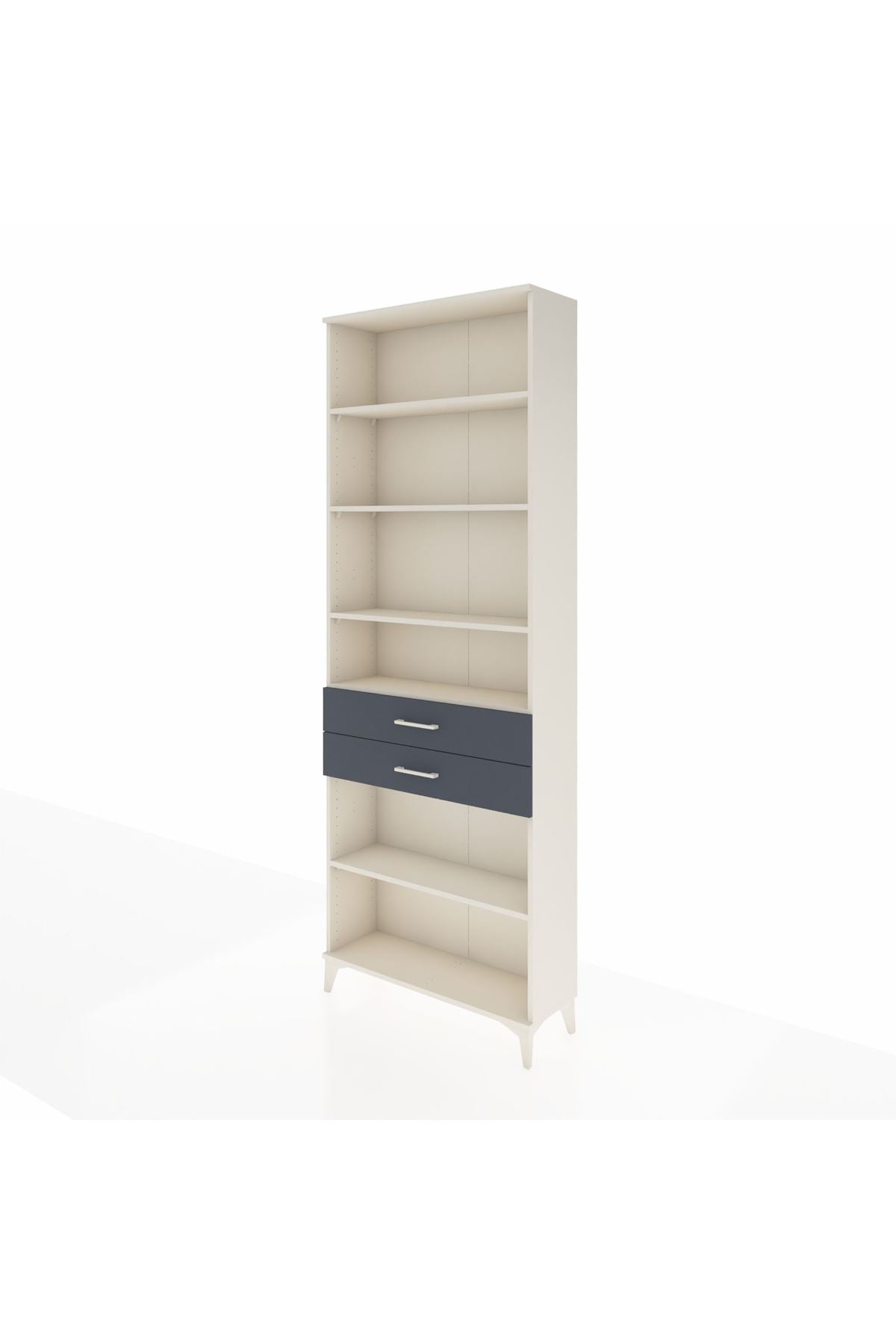 Arges Dolap 5 Raflı 2 Çekmeceli 88x30x243 Aytaşı-Antrasit