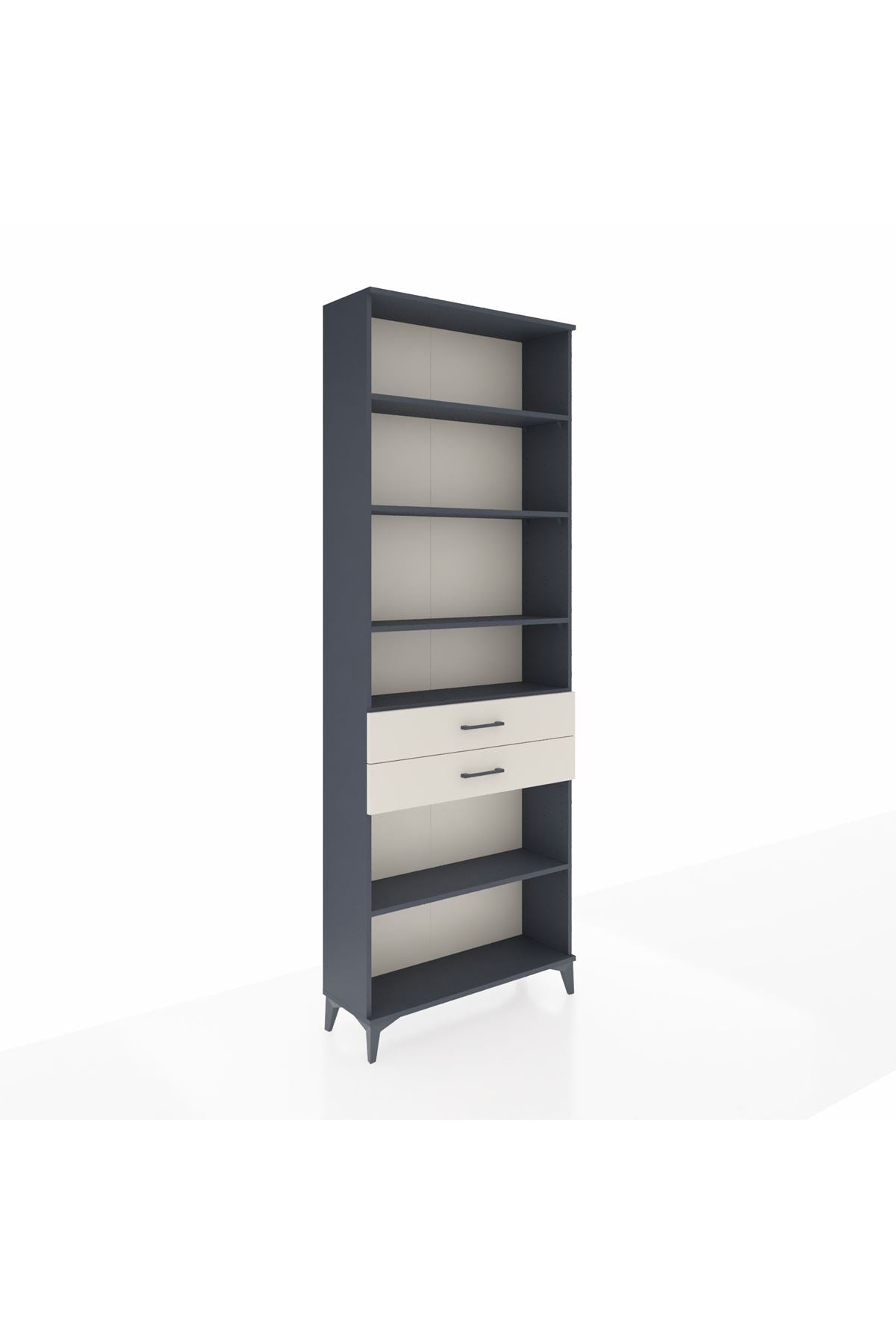 Arges Dolap 5 Raflı 2 Çekmeceli 88x30x243 Antrasit-Aytaşı