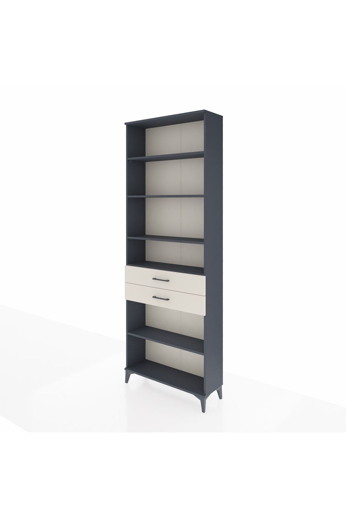 Arges Dolap 5 Raflı 2 Çekmeceli 88x30x243 Antrasit-Aytaşı