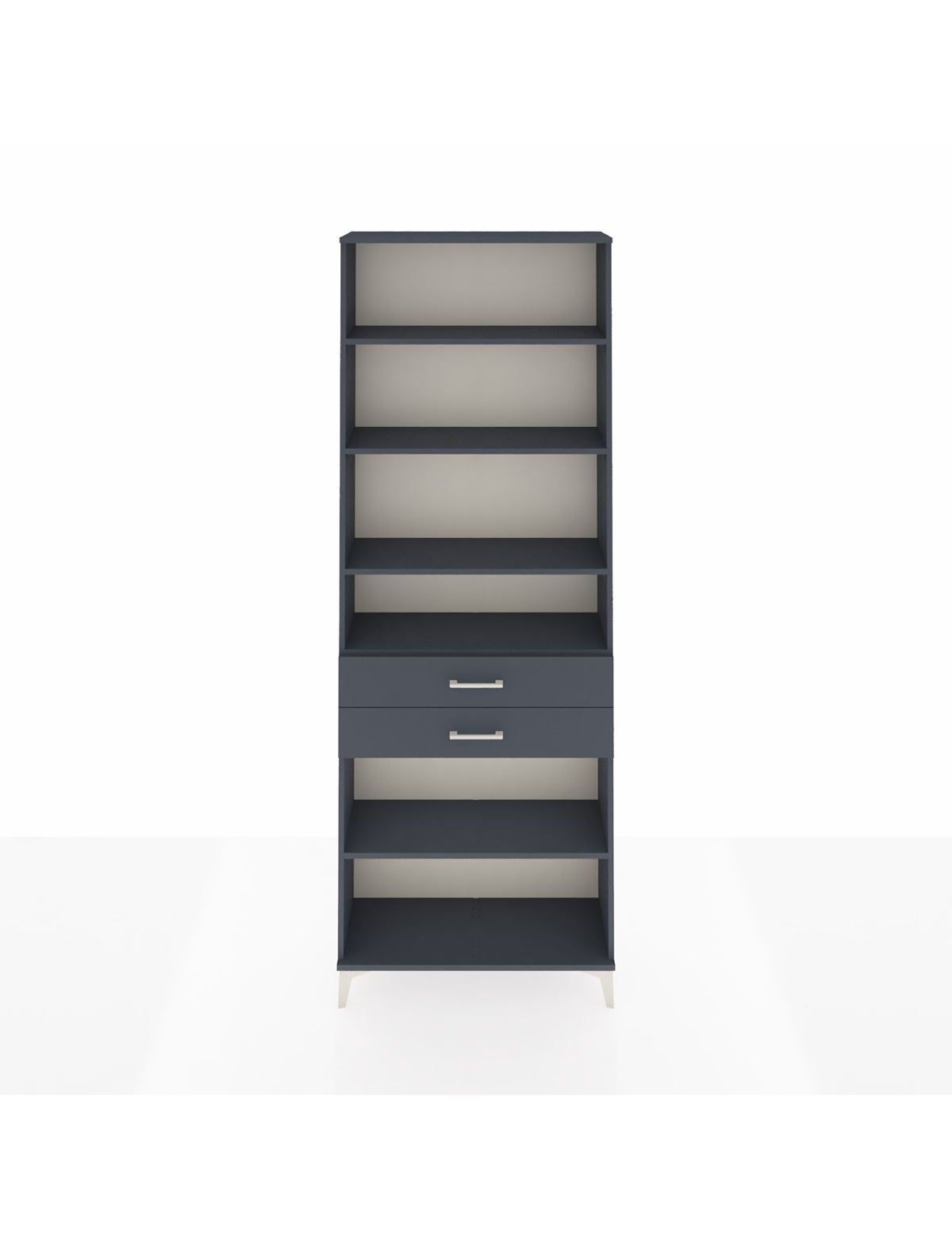 Arges Dolap 5 Raflı 2 Çekmeceli 88x30x243 Antrasit-Antrasit