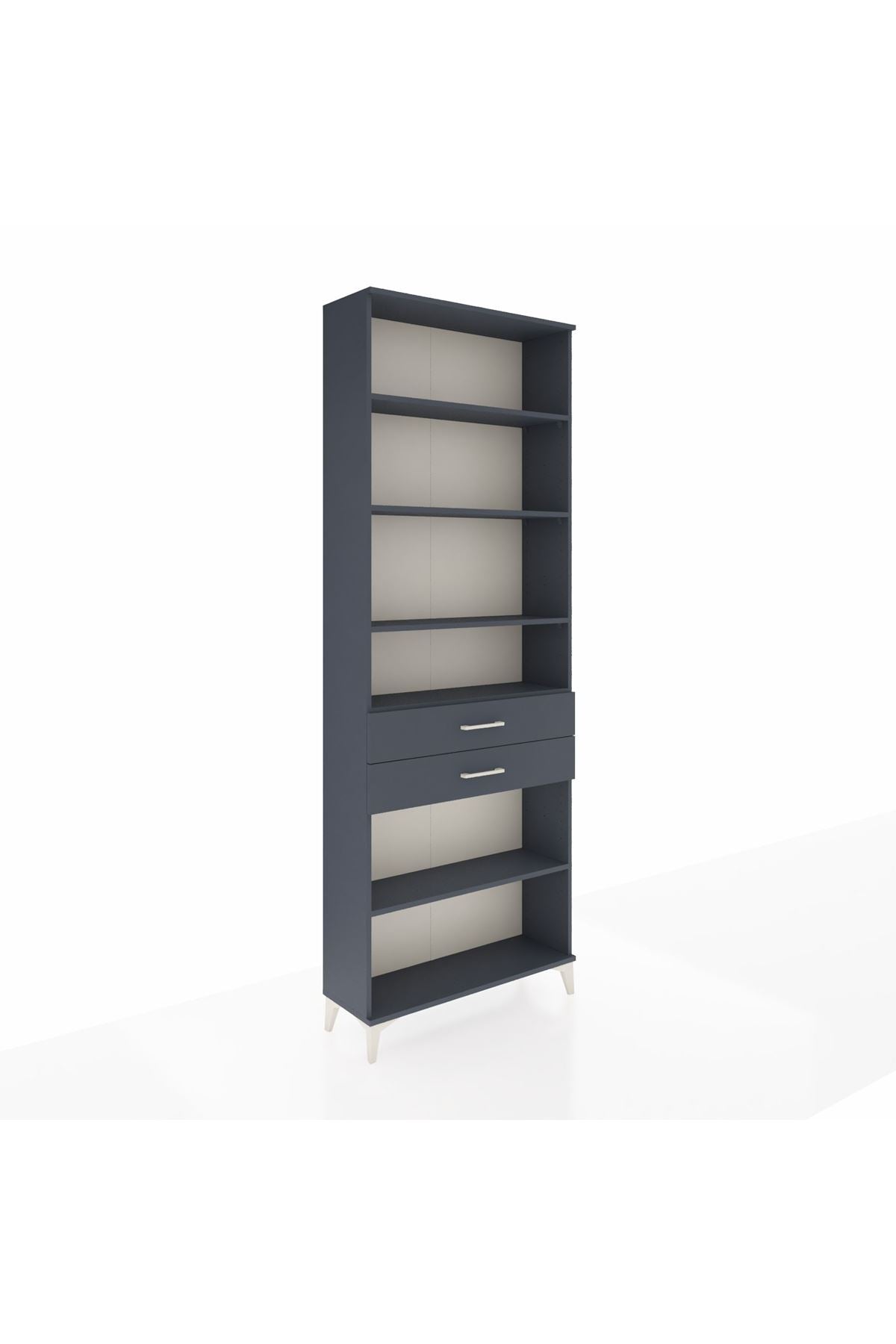 Arges Dolap 5 Raflı 2 Çekmeceli 88x30x243 Antrasit-Antrasit