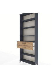 Arges Dolap 5 Raflı 2 Çekmeceli 88x30x243 Antrasit-Çam