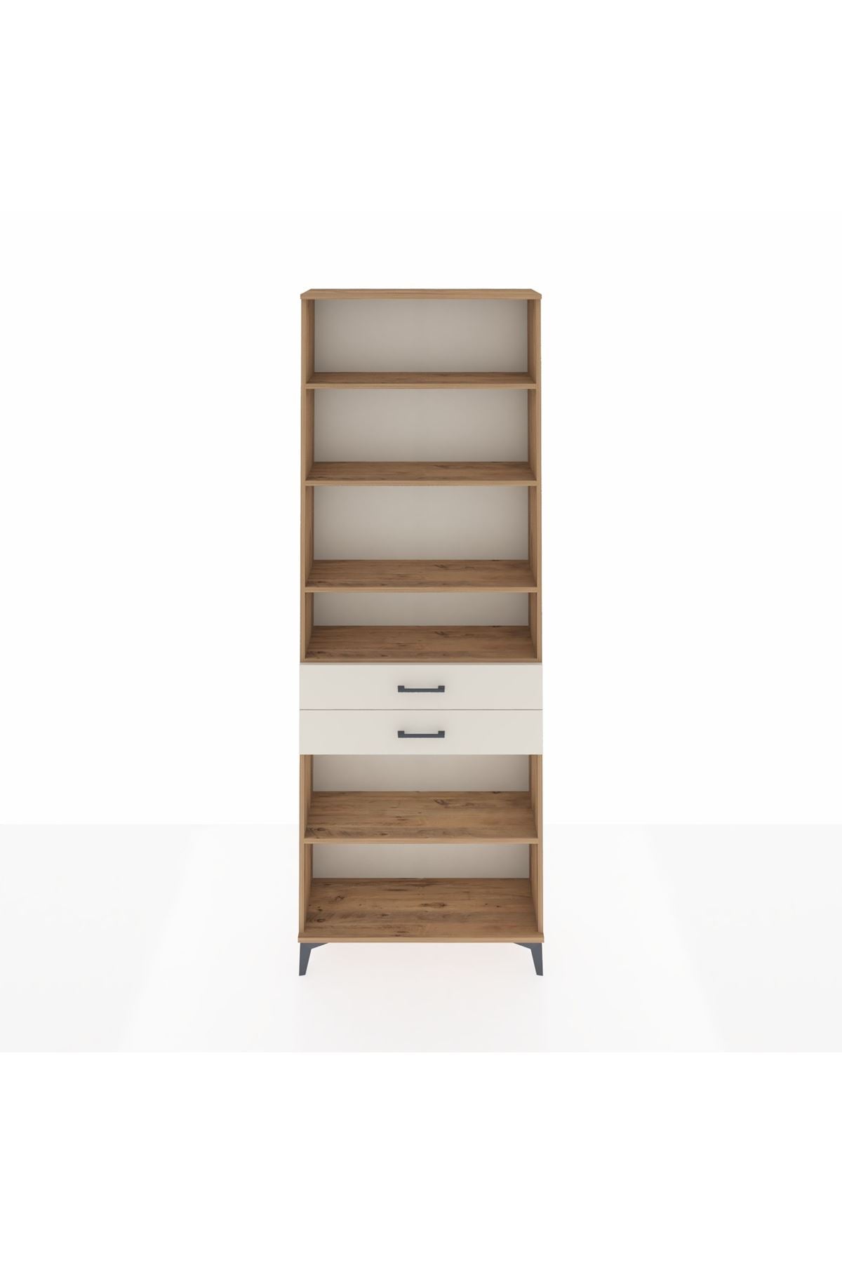 Arges Dolap 5 Raflı 2 Çekmeceli 88x30x243 Çam-Aytaşı