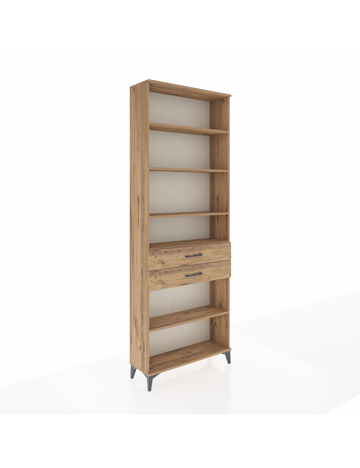 Arges Dolap 5 Raflı 2 Çekmeceli 88x30x243 Çam-Çam