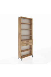 Arges Dolap 5 Raflı 2 Çekmeceli 88x30x243 Çam-Çam