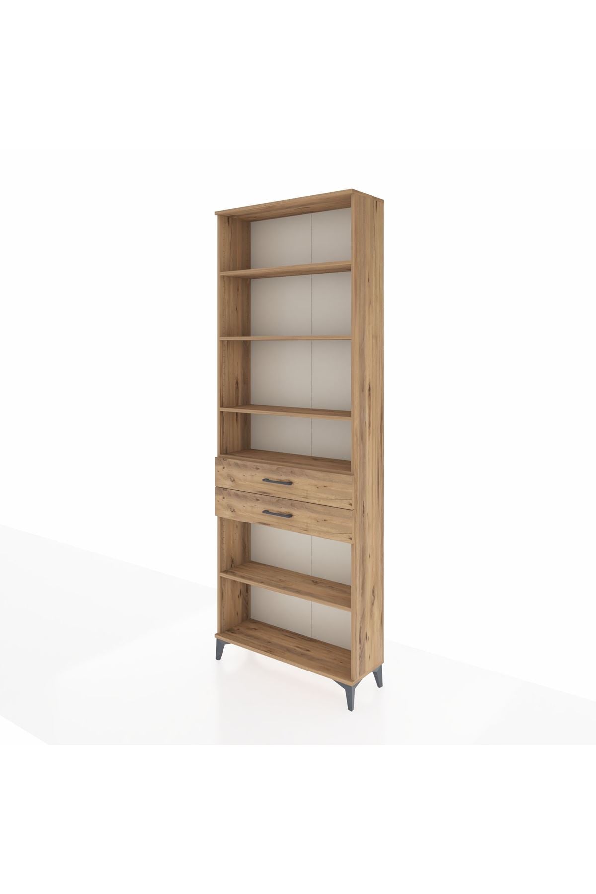 Arges Dolap 5 Raflı 2 Çekmeceli 88x30x243 Çam-Çam