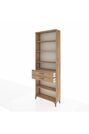 Arges Dolap 5 Raflı 2 Çekmeceli 88x30x243 Çam-Çam