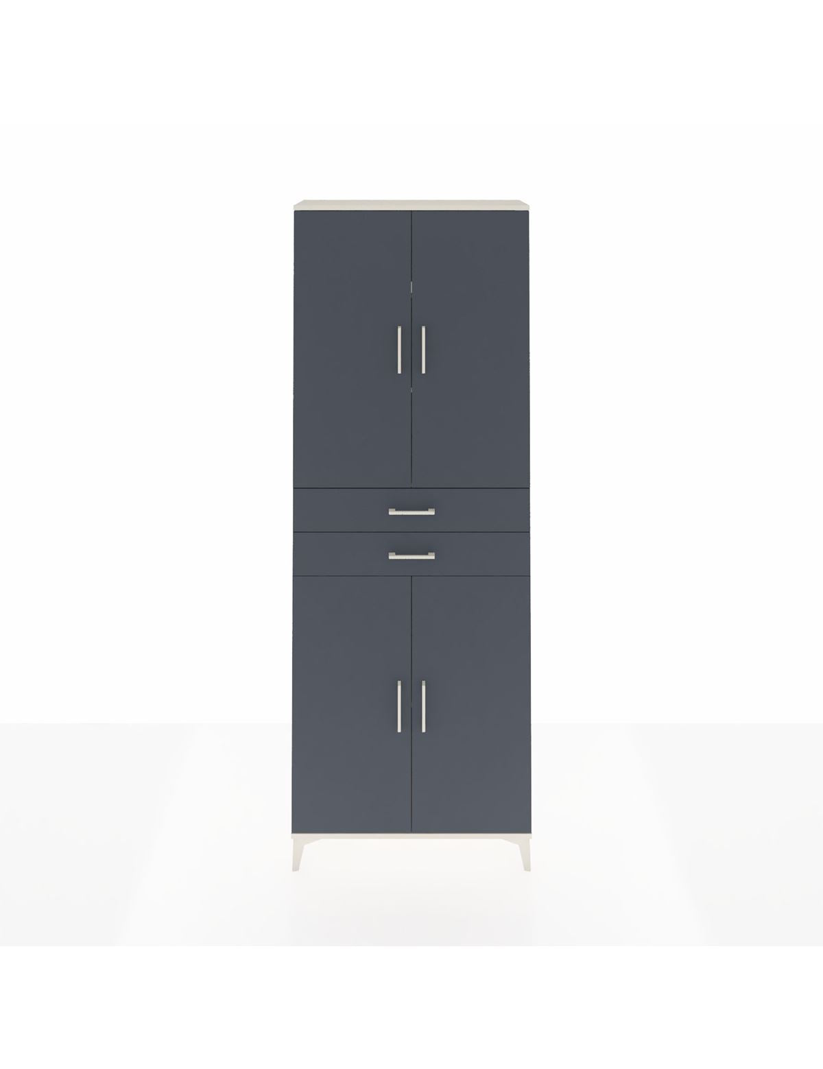 Arges Dolap 4 Raflı 2 Çekmeceli 4 Kapaklı 88x30x243 Aytaşı-Antrasit