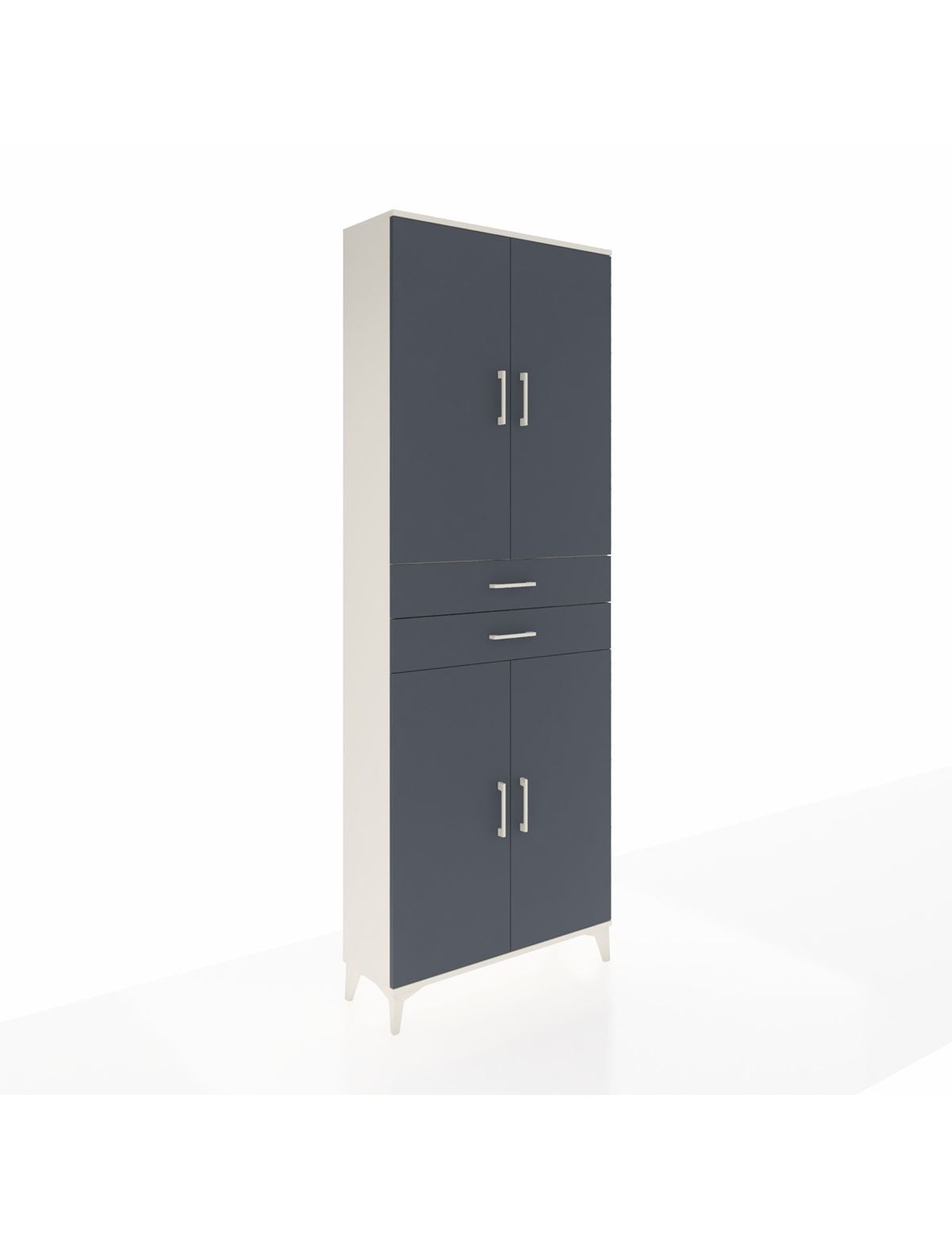 Arges Dolap 4 Raflı 2 Çekmeceli 4 Kapaklı 88x30x243 Aytaşı-Antrasit