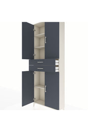 Arges Dolap 4 Raflı 2 Çekmeceli 4 Kapaklı 88x30x243 Aytaşı-Antrasit