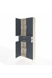 Arges Dolap 4 Raflı 2 Çekmeceli 4 Kapaklı 88x30x243 Aytaşı-Antrasit