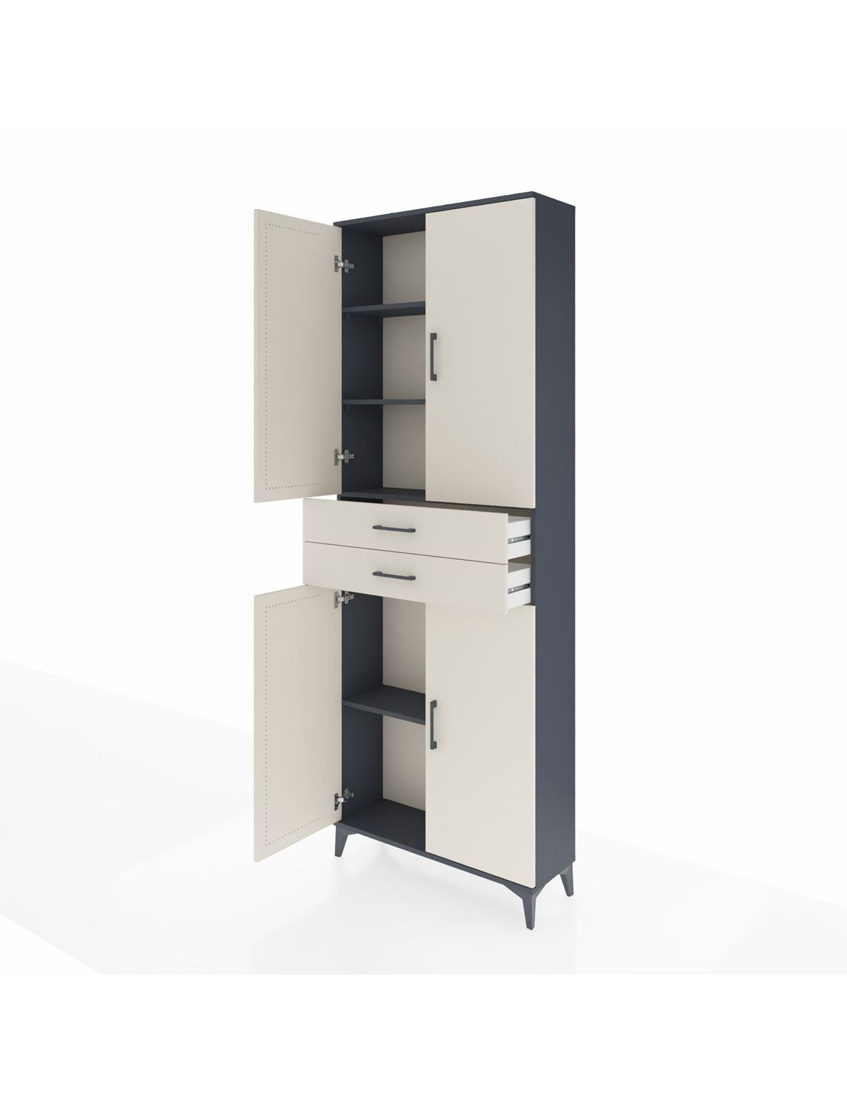 Arges Dolap 4 Raflı 2 Çekmeceli 4 Kapaklı 88x30x243 - S33M287V4A