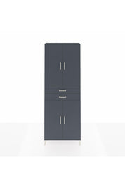 Arges Dolap 4 Raflı 2 Çekmeceli 4 Kapaklı 88x30x243 Antrasit-Antrasit